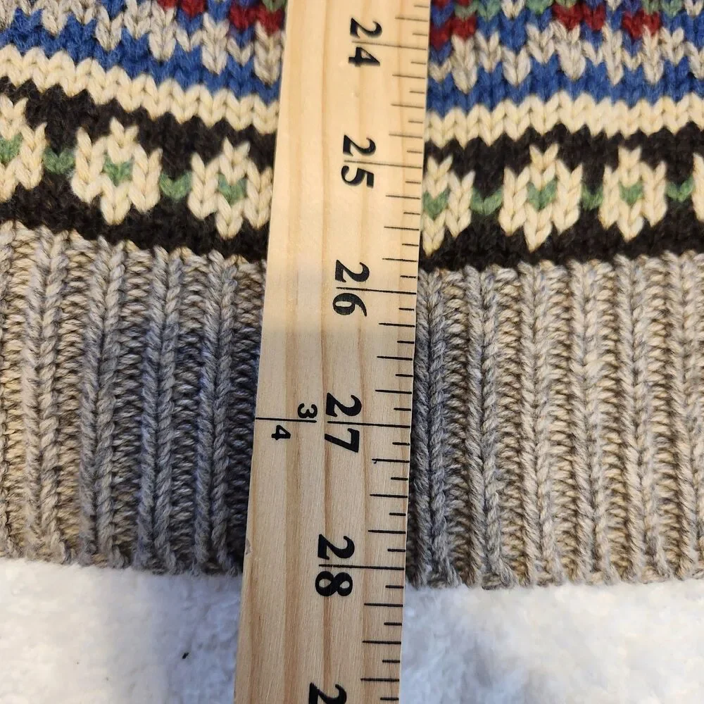 Vintage Polo Ralph Lauren Mens LS Sweater Beige Snowflake Nordic Cotton Knit  XL